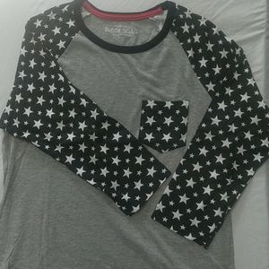 Patriotic 3/4 sleeve baseball pocket tee